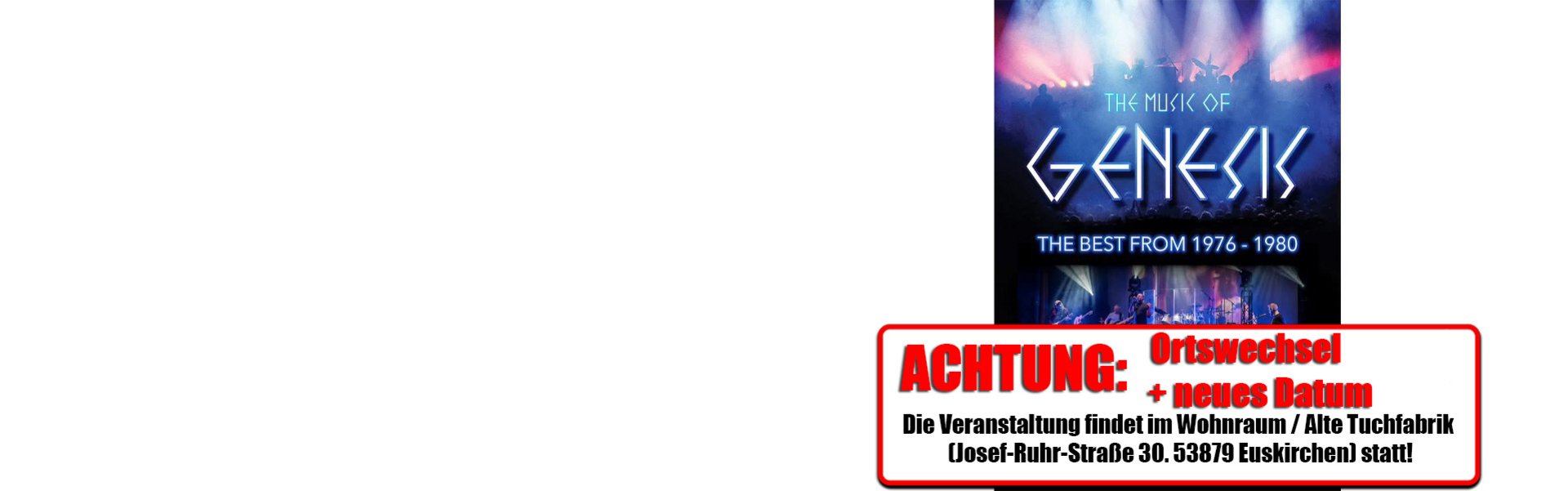 The Music of Genesis | Live in Concert | Wohnraum | Euskirchen The Music of Genesis | Live in Concert | Wohnraum | Euskirchen