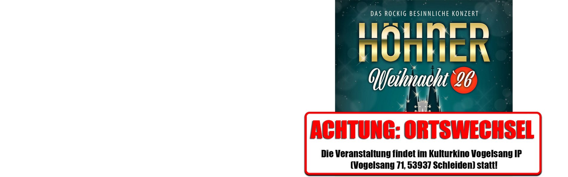 Höhner | Höhner Weihnacht 2026 | Kulturkino Vogelsang IP | Schleiden Höhner | Höhner Weihnacht 2026 | Kulturkino Vogelsang IP | Schleiden